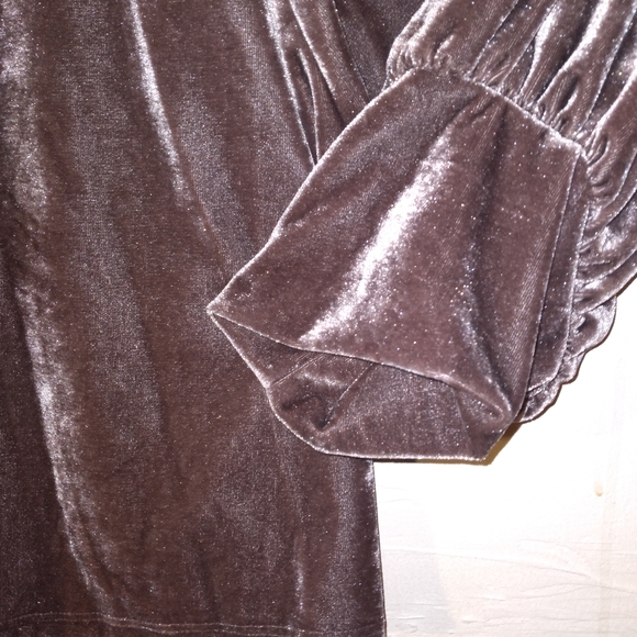 Ava & Viv Plus Longsleeve Mauve Velvet Top 2X - Picture 2 of 4